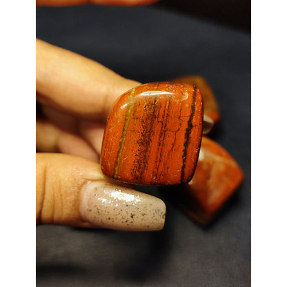 CHEFFY Red Jasper Crystal Gemstone Tumbled Cube LARGE