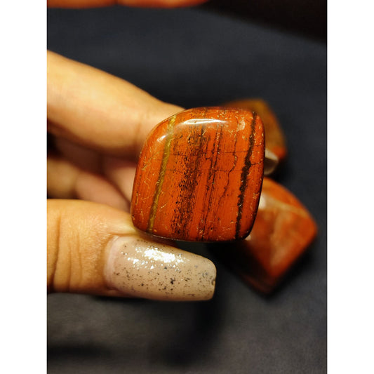 CHEFFY Red Jasper Crystal Gemstone Tumbled Cube LARGE