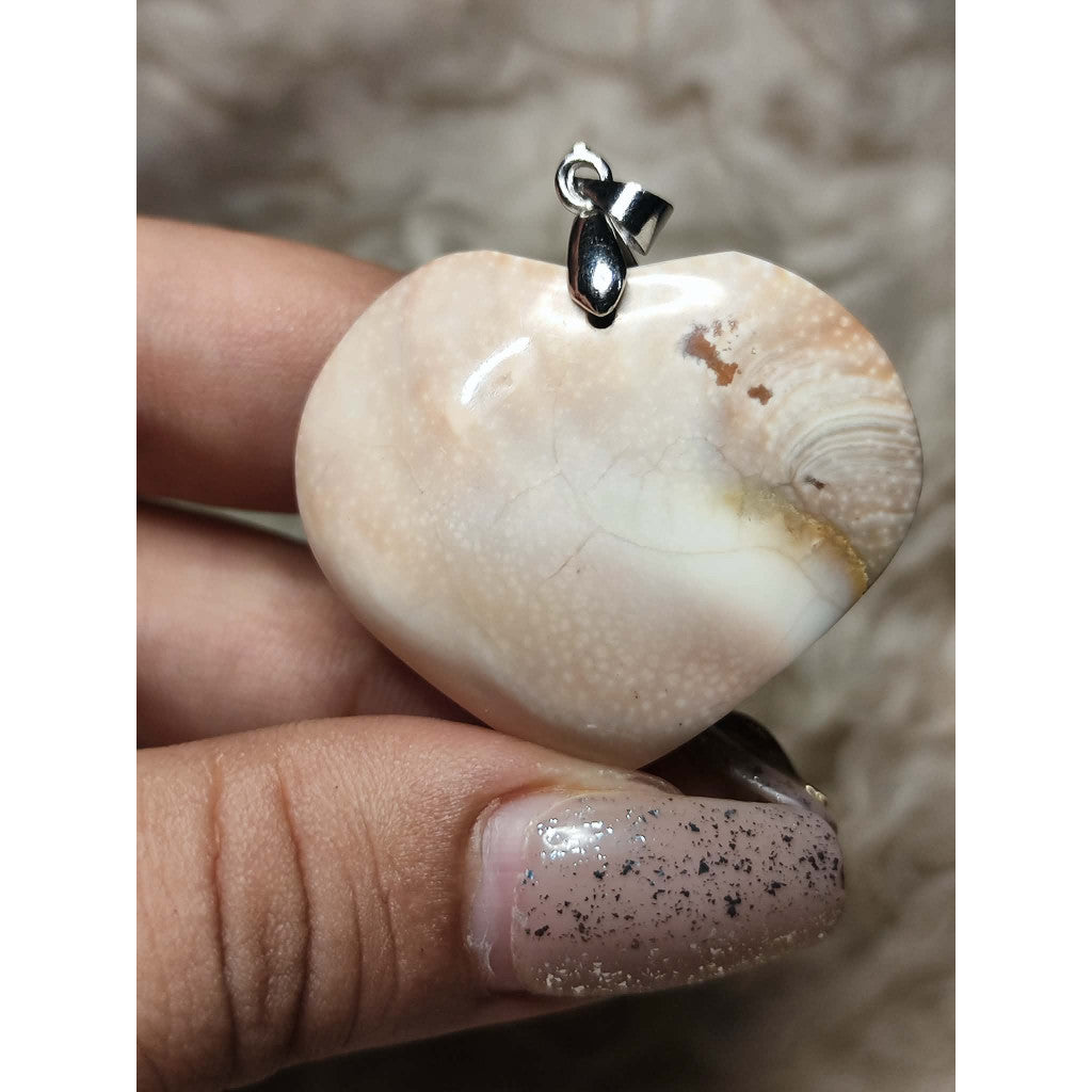 CHEFFY | Genuine Shiva Eye Shell Heart Pendant | Natural Sea Shell Talisman Necklace Charm with Bail
