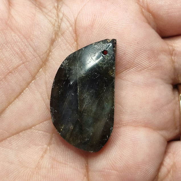 CHEFFY Natural Labradorite Leaf Pendant ( 3 )