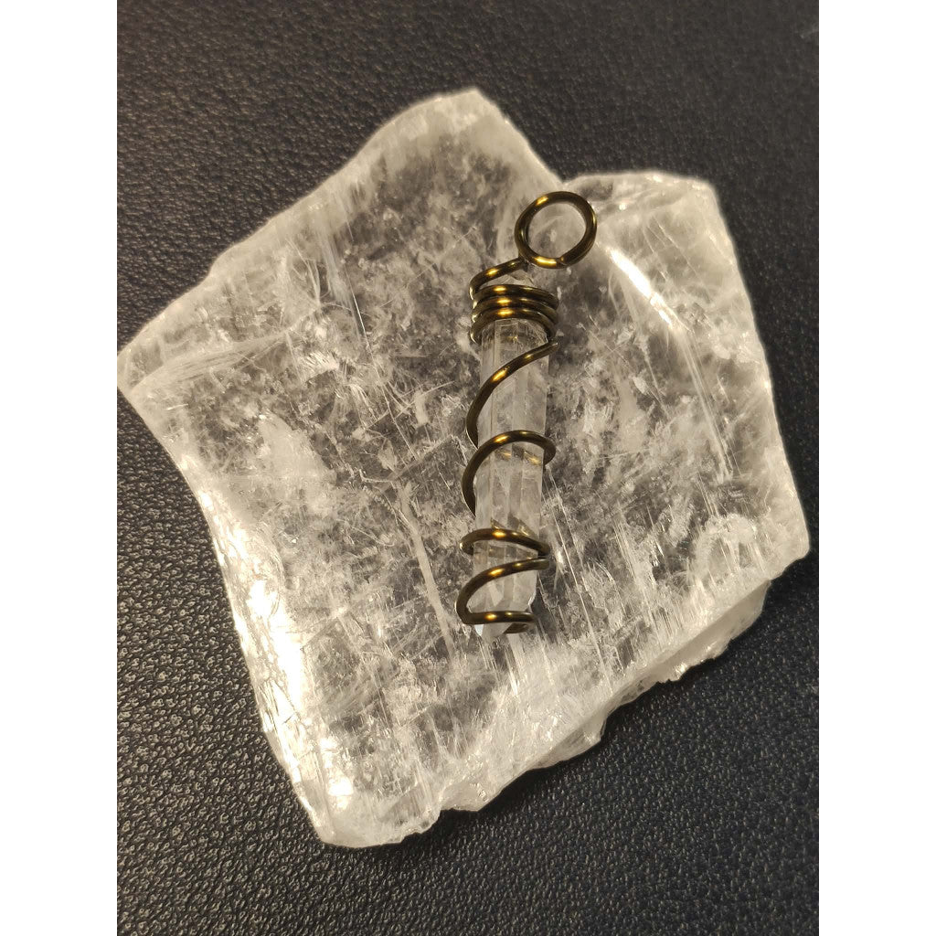 CHEFFY Wire Wrapped  Clear Quartz  Pendant Crystal  Raw (Random ) Gemstone