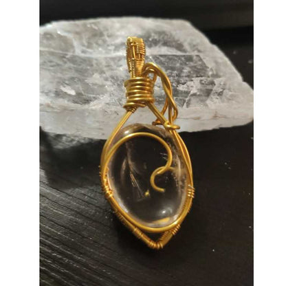 CHEFFY Ice Clear Wire Wrap Pendant