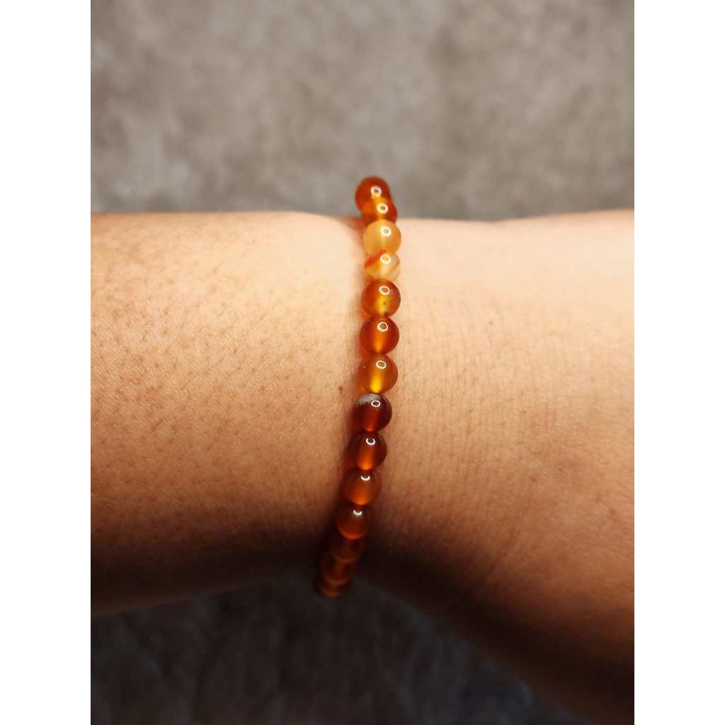 CHEFFY Carnelian Bracelet Gemstone Crystals ( 3mm )