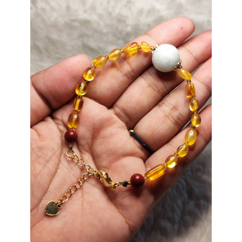 CHEFFY Amber Bracelet Gemstone Crystals(Random Pick)