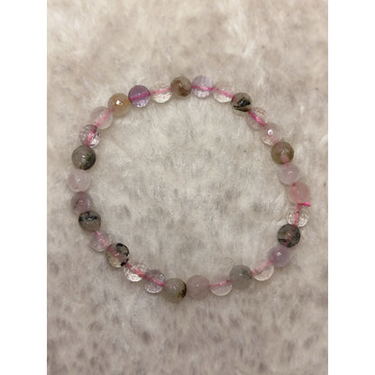 CHEFFY Amethyst & Prehnite Bracelet Crystals Gemstones (5mm)