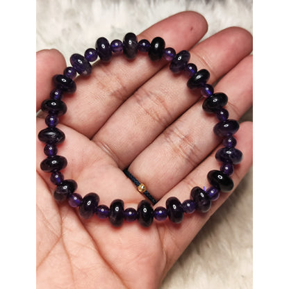 CHEFFY Natural Dark Amethyst Bracelet  Authentic Crystal Gemstone