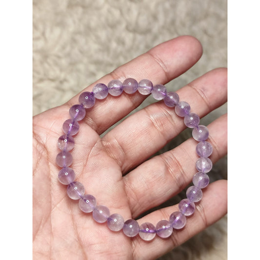 CHEFFY Natural Amethyst Bracelet – Authentic 5mm Gemstone Beaded Jewelry