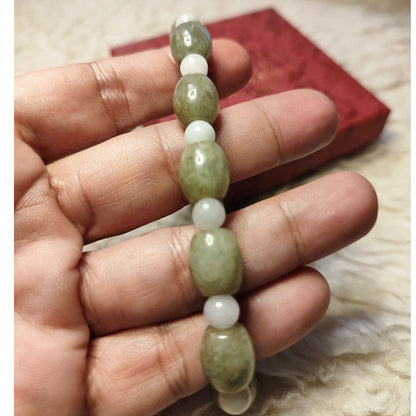 CHEFFY Authentic Jade Bracelet 9.5mm Beaded Stretch Bracelet ( #7 )t (SALE)
