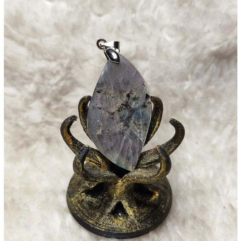 CHEFFY Natural Labradorite Leaf Pendant ( 1 )