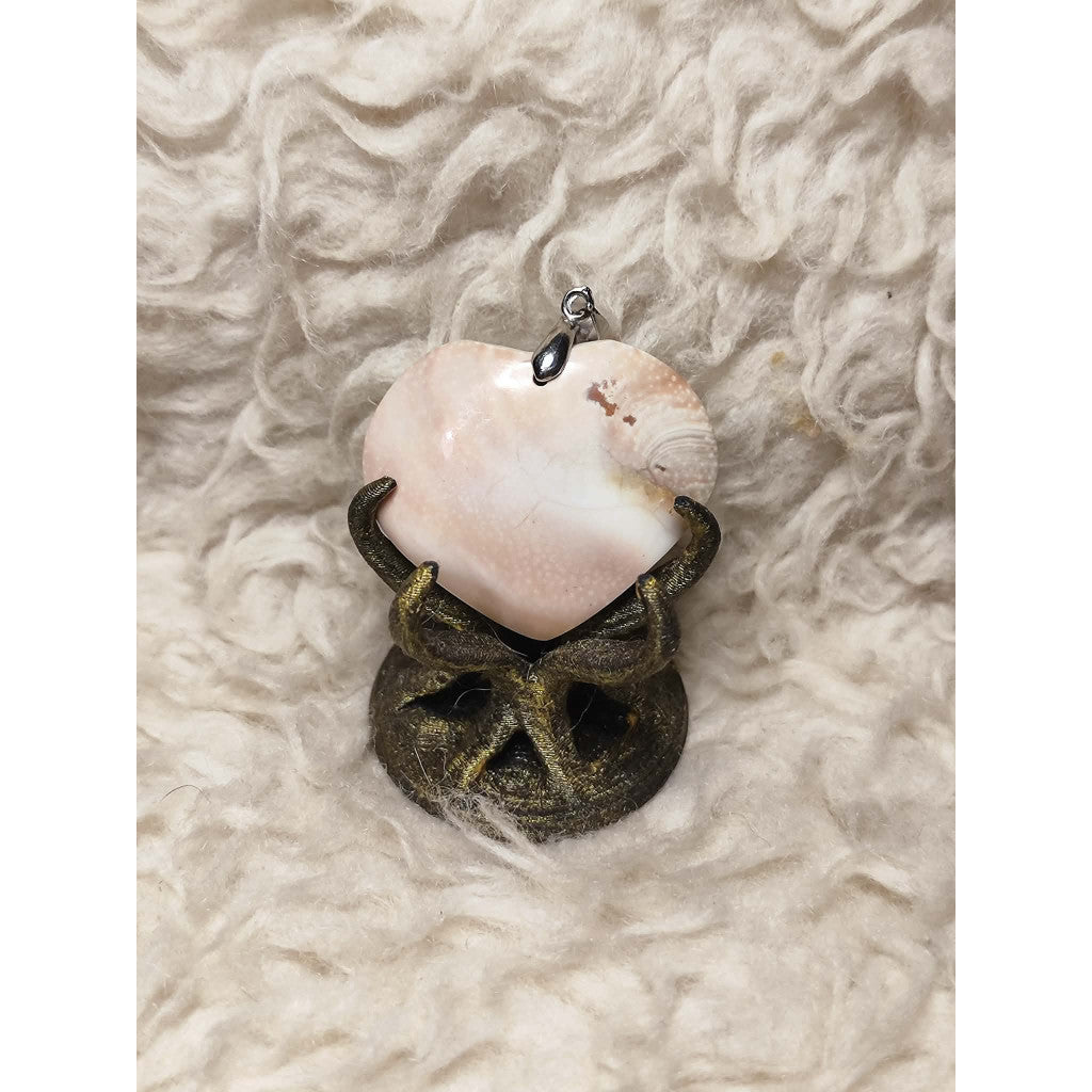 CHEFFY | Genuine Shiva Eye Shell Heart Pendant | Natural Sea Shell Talisman Necklace Charm with Bail