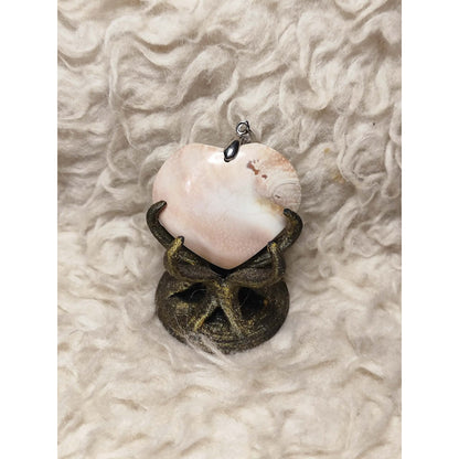 CHEFFY | Genuine Shiva Eye Shell Heart Pendant | Natural Sea Shell Talisman Necklace Charm with Bail