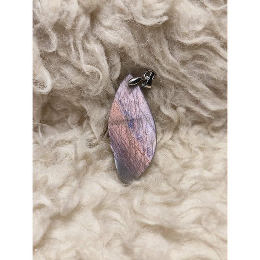 CHEFFY | Genuine Purple Labra Leaf Pendant | Natural Magic Crystal Necklace Charm with Bail( 4mm )