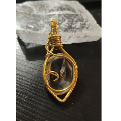 CHEFFY Ice Clear Wire Wrap Pendant