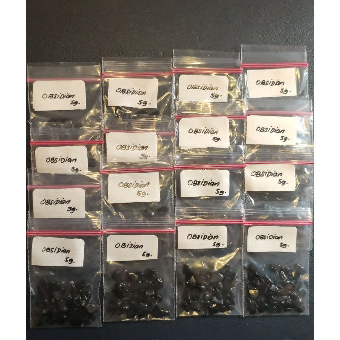 CHEFFY Obsidian Gravel Crystals Gemstones SOLD PER PACK ( 5grms )