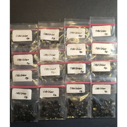 CHEFFY Obsidian Gravel Crystals Gemstones SOLD PER PACK ( 5grms )