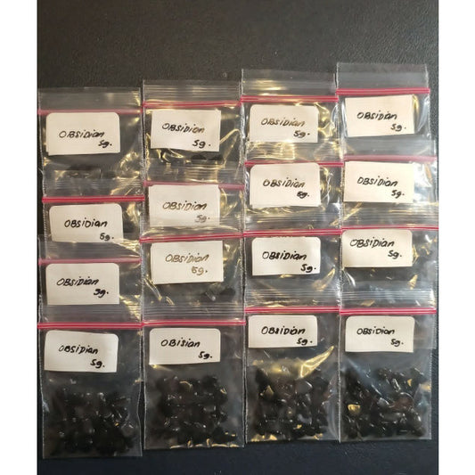 CHEFFY Obsidian Gravel Crystals Gemstones SOLD PER PACK ( 5grms )
