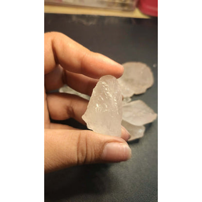 CHEFFY Rose Quartz Crystal Gemstone Raw ( M )