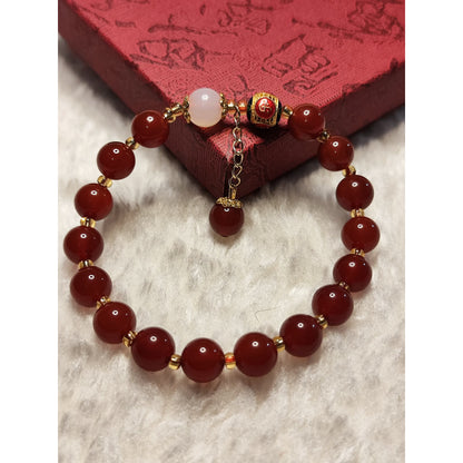 CHEFFY Red Agate Bracelet Gemstone Crystals