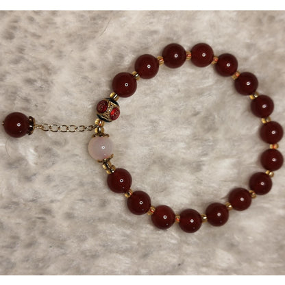 CHEFFY Red Agate Bracelet Gemstone Crystals