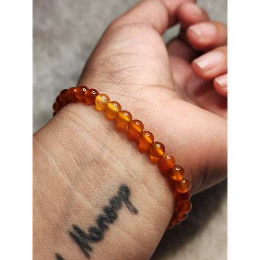 CHEFFY Carnelian Bracelet Gemstone Crystals ( 3mm )
