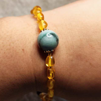 CHEFFY Amber Bracelet Gemstone Crystals(Random Pick)