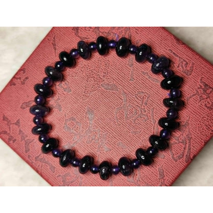 CHEFFY Natural Dark Amethyst Bracelet  Authentic Crystal Gemstone