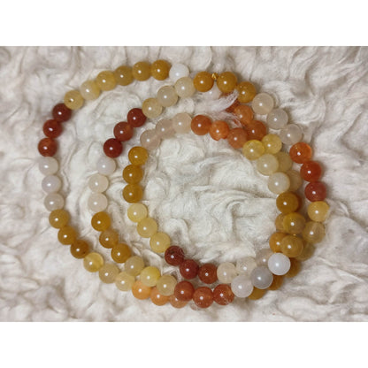 CHEFFY Natural Gold Silk Jade Beads Multi-Color DIY Loose Beads (6mm | 96 Pcs Per Strand)Bring a war