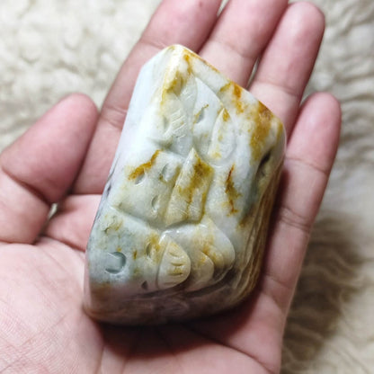CHEFFY Natural Myanmar Jadeite Jade Decor Specimen | 100% Authentic Grade A Raw Crystal Collection |