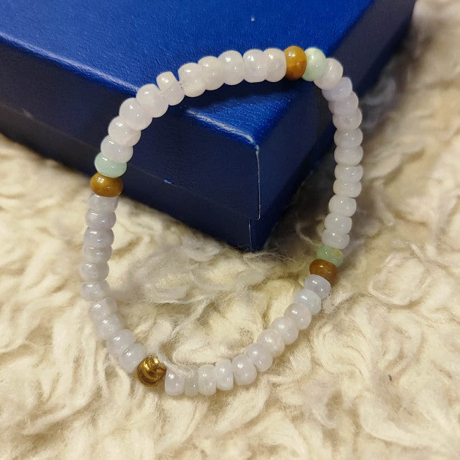 CHEFFY Authentic Jade Bracelet | Natural Gemstone Luck & Protection Charm | 4.5mm Beaded Stretch Bra