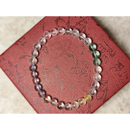 CHEFFY Rainbow Fluorite Bracelet Crystals Gemstones