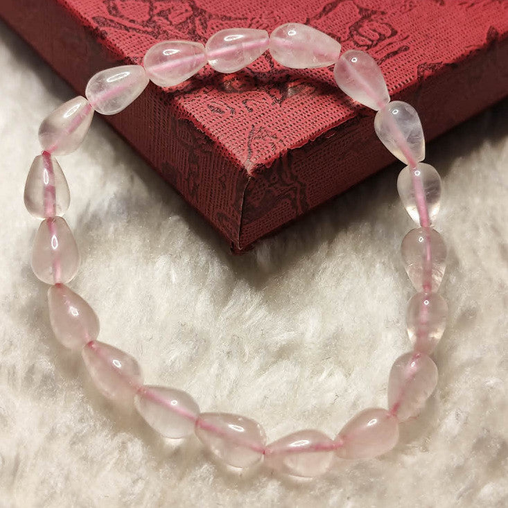 CHEFFY Rose Quartz Bracelet Crystals Gemstones 5mm