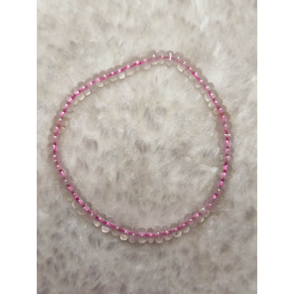 CHEFFY Rose Quartz  Bracelet Crystals Gemstones ( 3mm )