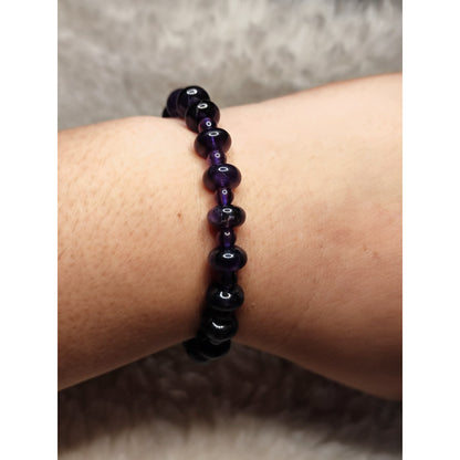 CHEFFY Natural Dark Amethyst Bracelet  Authentic Crystal Gemstone