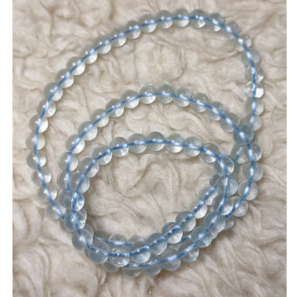 CHEFFY Natural Aquamarine Beads DIY Loose Beads (6.3mm | 92 Pcs Per Strand)