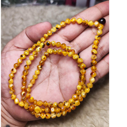 CHEFFY Amber (LQ) Beads Multi-Color DIY Loose Beads (5.2mm | 128 Pcs Per Strand)