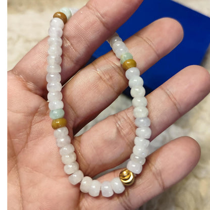 CHEFFY Authentic Jade Bracelet | Natural Gemstone Luck & Protection Charm | 4.5mm Beaded Stretch Bra