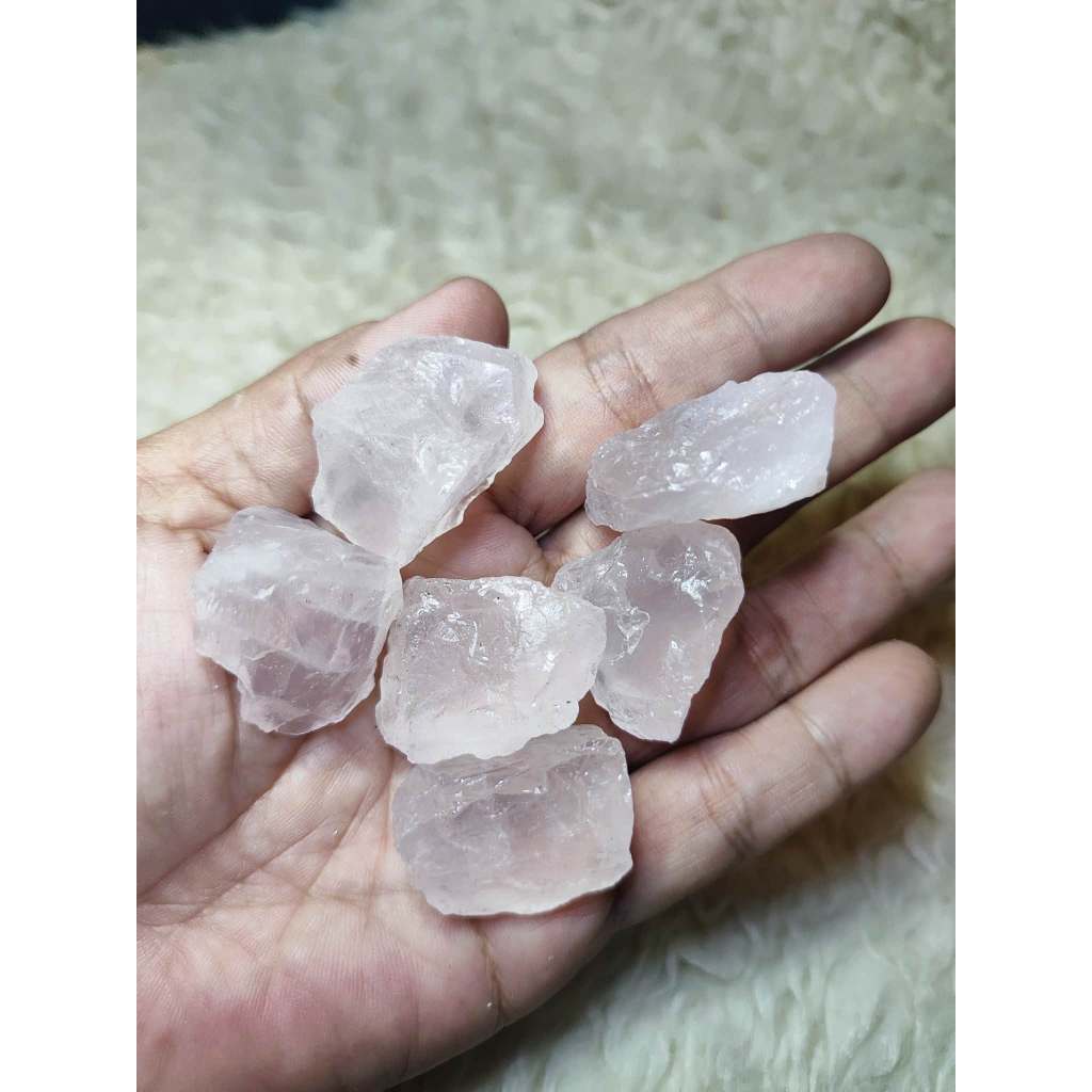 CHEFFY Rose Quartz Crystal Gemstone Raw Med