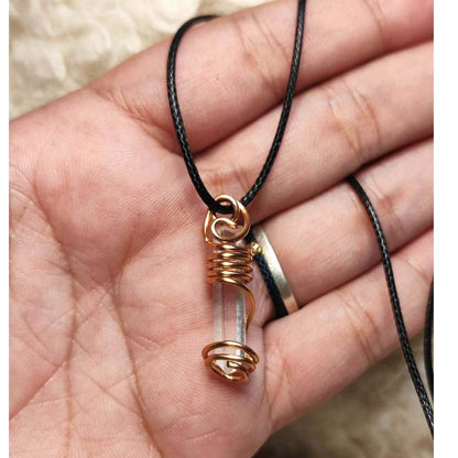 CHEFFY Clear Quartz Wire Wrap Pendant – Natural Master Healer Crystal Necklace