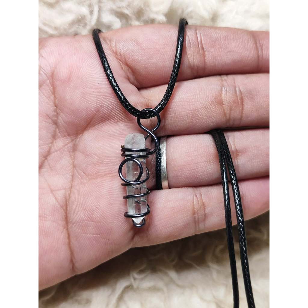 CHEFFY Clear Quartz Wire Wrap Pendant ( 25.4mm )