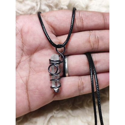 CHEFFY Clear Quartz Wire Wrap Pendant ( 25.4mm )
