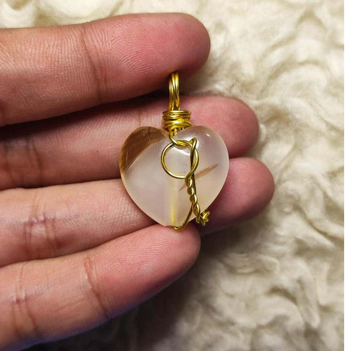 CHEFFY Carnelian Wire Wrap Pendant Natural Stone of Motivation, Courage & Creative Energy (28.0mm )0
