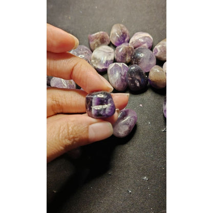 CHEFFY Amethyst Tumbled Crystals Gemstones ( med )