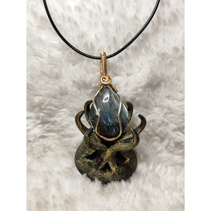 CHEFFY Labradorite Wire Wrap Pendant (1)