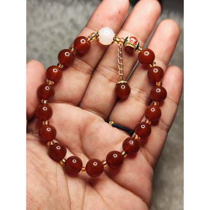 CHEFFY Red Agate Bracelet Gemstone Crystals