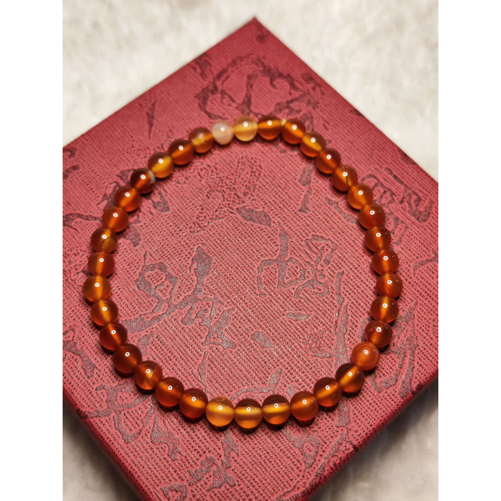 CHEFFY Carnelian Bracelet Gemstone Crystals ( 3mm )