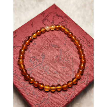 CHEFFY Carnelian Bracelet Gemstone Crystals ( 3mm )