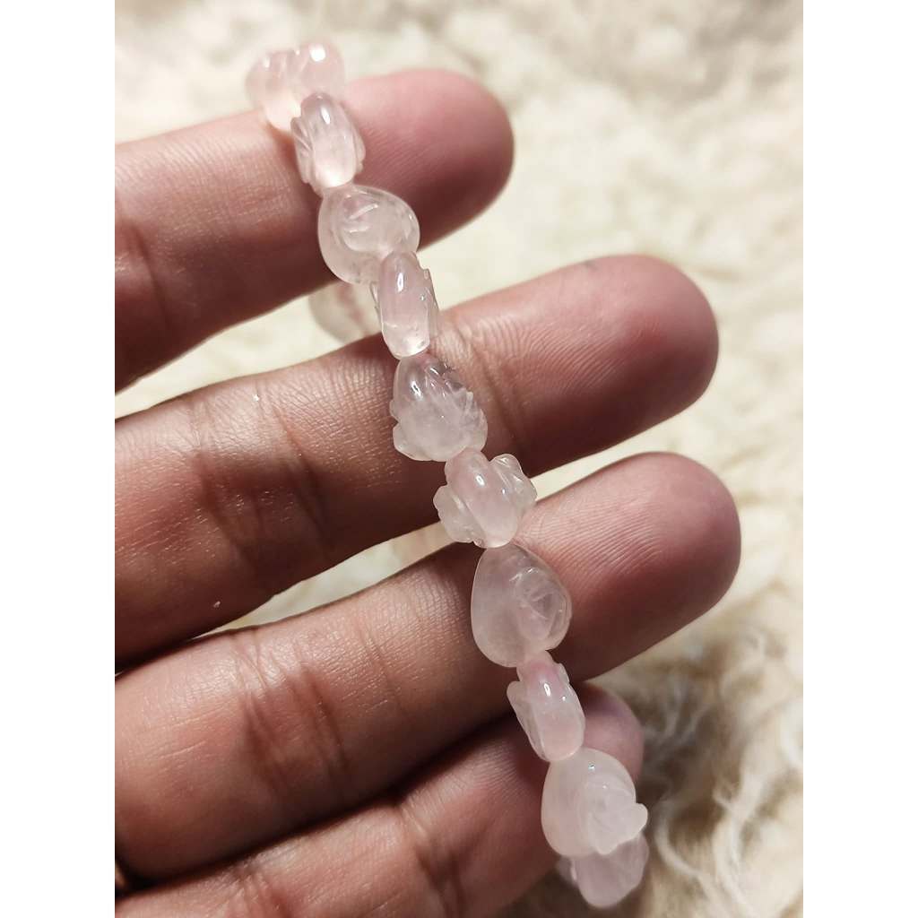 CHEFFY Rose Quartz Floral Bracelet ( 6mm )