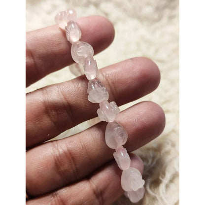 CHEFFY Rose Quartz Floral Bracelet ( 6mm )