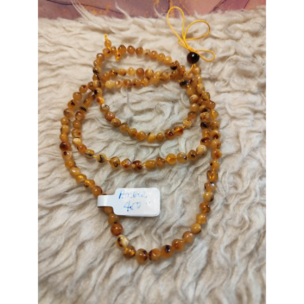 CHEFFY Amber (LQ) Beads Multi-Color DIY Loose Beads (5.2mm | 128 Pcs Per Strand)