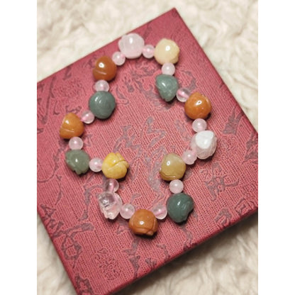 CHEFFY Authentic Xiuyan Jade 10mm Bracelet.